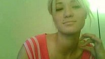 Lovely blonde masturbates on camera